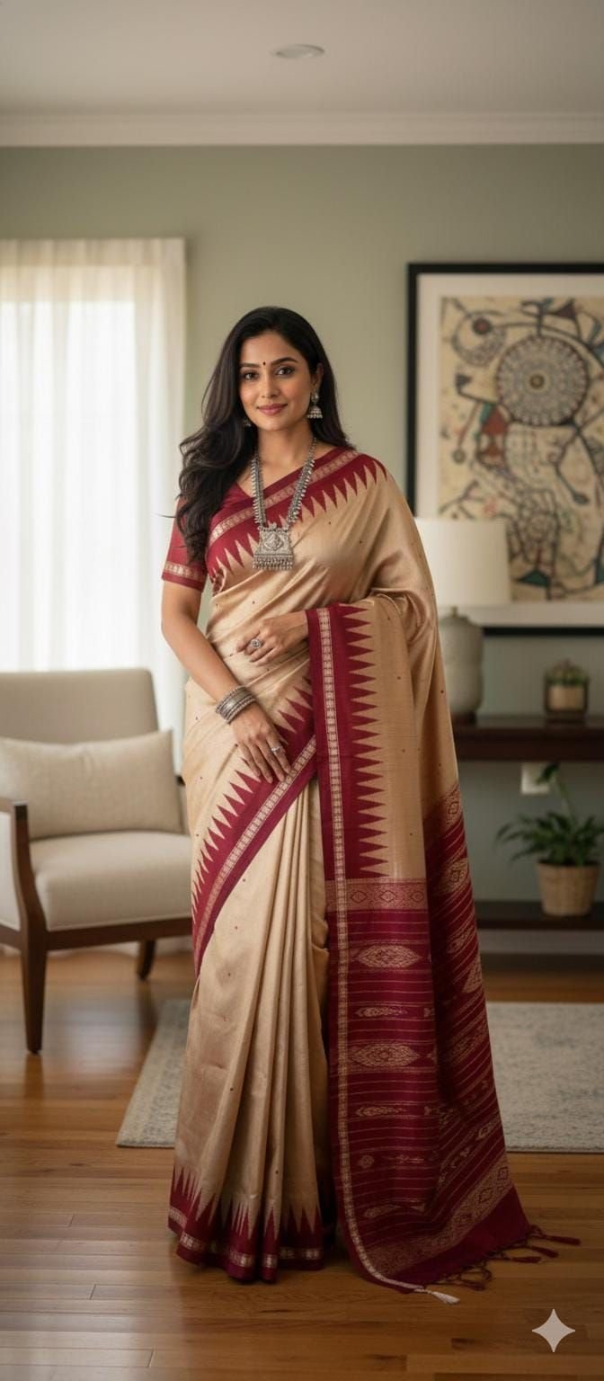 SambikaSaree- Traditional & Modern Saree Collection handwoven sambalpuri ek fulia (1 line rudraksh…